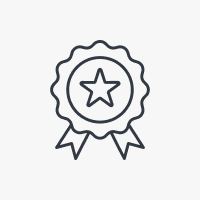 Award ribbon with star outline