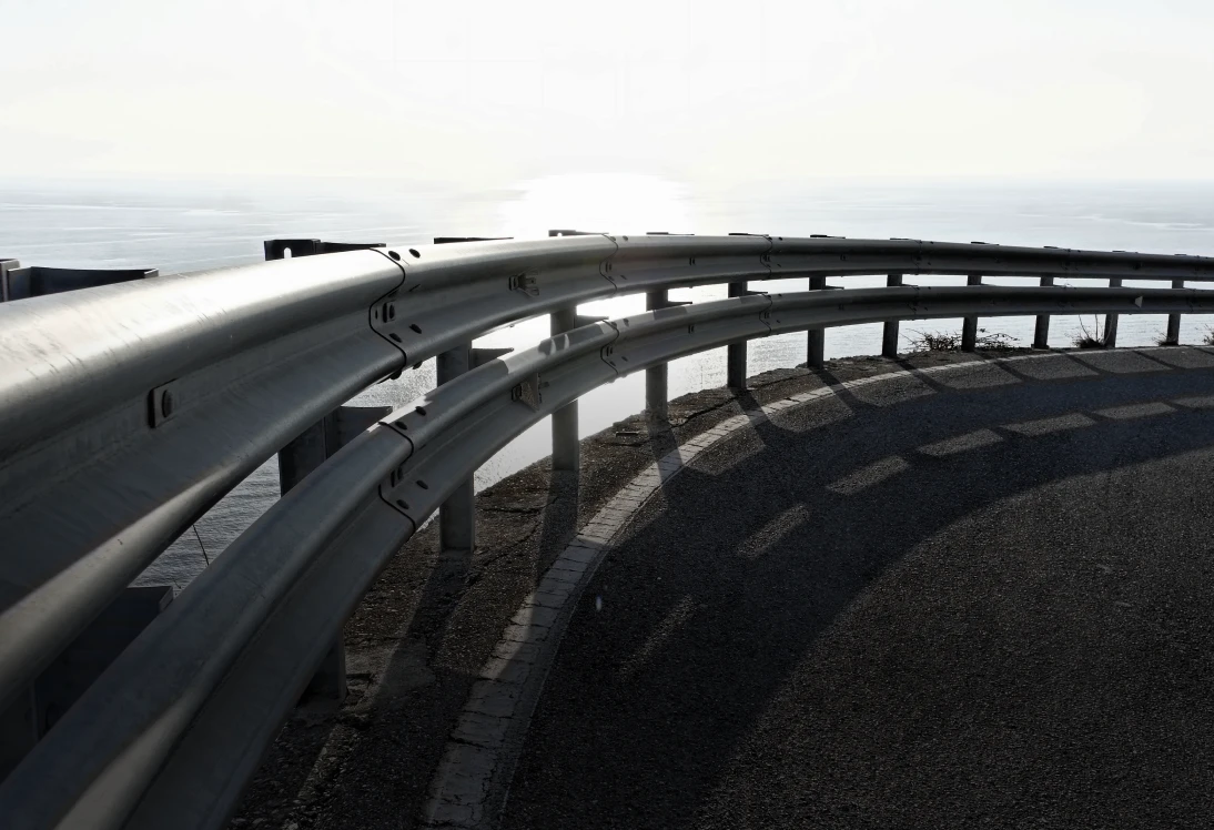 Empty highway with ocean view